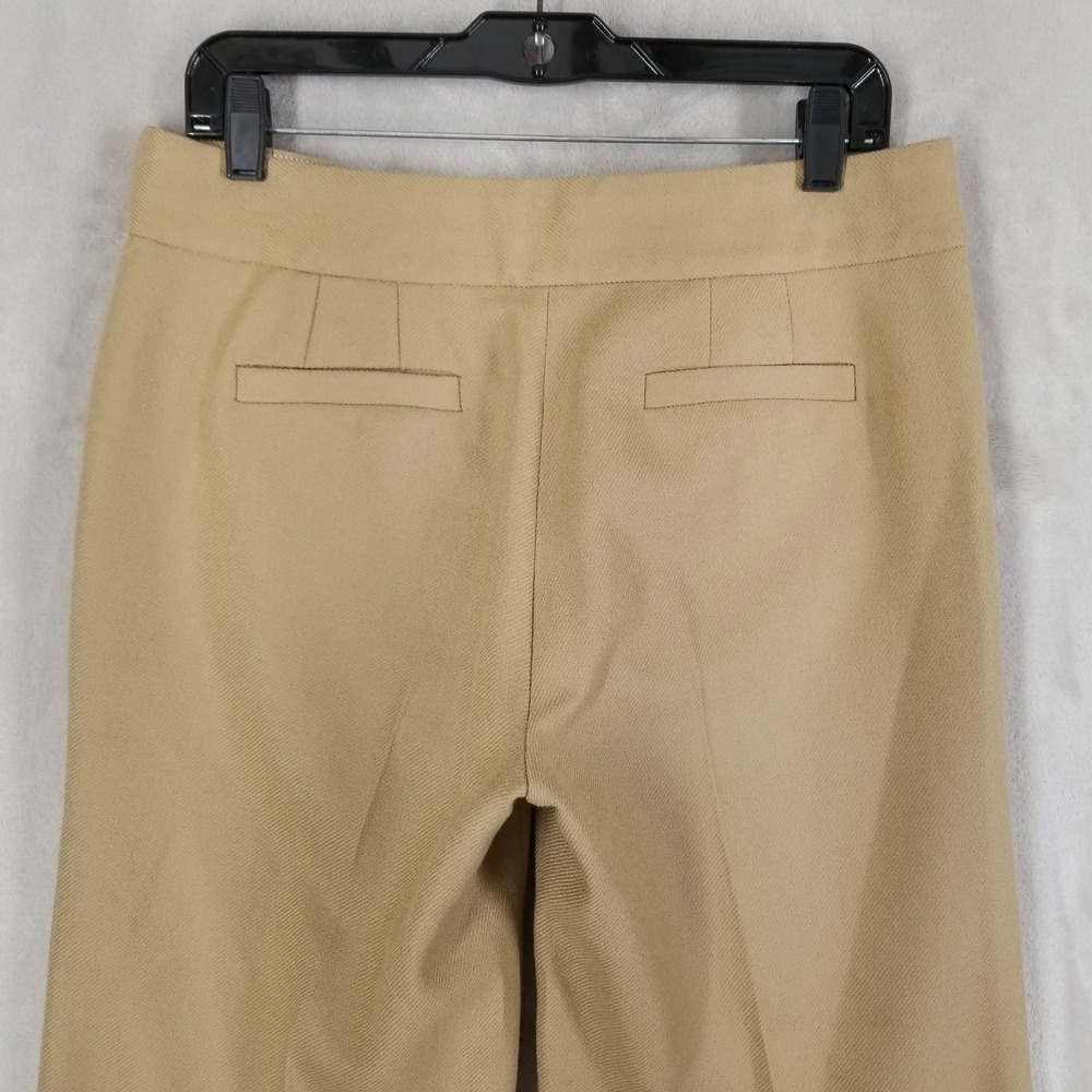 J Crew Pants Women 8 Tan Wool Wide Leg Cuff Favorite Fit Minimal Capsule Neutral - Picture 8 of 11